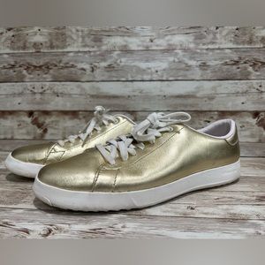 Women’s Size 8 B Gold Metallic Cole Haan Sneaker Dress Shoes Comfort